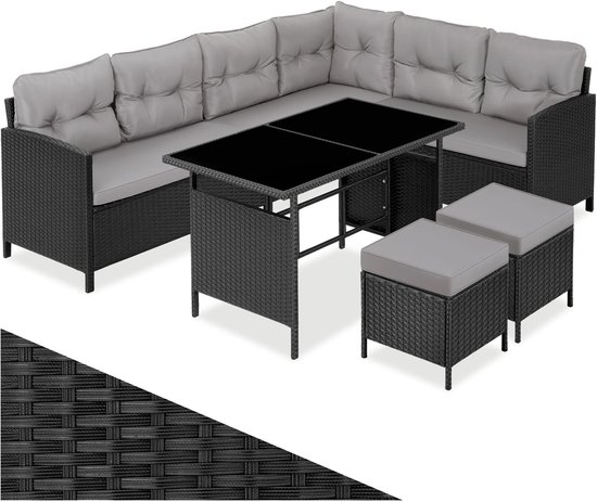 Productfoto van tectake Barletta loungeset zwart/grijs