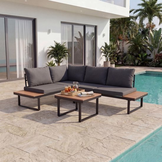 Productfoto van Homavo buiten sofa set met hoekbank
