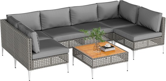 Productfoto van Costway rotan tuinlounge met tafel